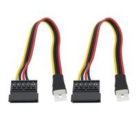 eMagTech 2pcs 4Pin FDD Floppy Male to 15Pin Sata Female Adapter Converter Cord Extension Cable for Power Supply Compatible with Floppy Drives and SATA Power 22cm