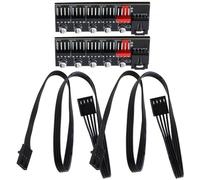 eMagTech 2pcs 5 Port PWM Fan Hub Splitter Speed Controller Adapter PC Fan Motherboard Cable or 4 Pin PWM Cooler Cooling Fan Computer Cables Connectors
