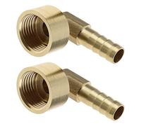 eMagTech 2PCS 90 Degree Elbow Brass Barb Hose Fitting 8mm Barbed to G1/2 Female Pipe Adapter Swivel Nut Pipe Connector for Air Hoses Gas Hoses Water Pipes Fuel Hoses