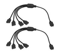 eMagTech 2Pcs Cable ARGB 3Pin 1 to 4 Female to Male Splitter Cable for Water Cooling Radiator Computer Case CPU Radiator Case Fan 5V 33cm