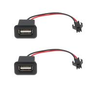 eMagTech 2Pcs Car USB 2.0 Female Power Socket 5V 1A Car Charger Port for Central Control Panel Installation