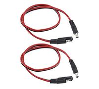 eMagTech 2pcs DC to SAE Connectors Cable SAE Plug to DC Male Adapters Cables with Dust Cap Copper Quick Disconnect/Connect Wire 16AWG Red Black 5.5mm x 2.1mm for Automotive