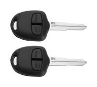eMagTech 2pcs Left Groove Car Key Shells 2 Buttons Car Key Case Car Remote Key Protective Shell Compatible with Mitsubishi Pajero Sport Outlander Grandis ASX MIT11