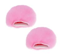 eMagTech 2PCS Microphone Furry Windscreen Muff Pink Microphones Elastic Head Pop Filter Compatible with Blue Yeti Compatible with ZealSound K66 More Mics