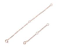 eMagTech 2Pcs Necklace Extension Chain S925 Sterling Silver Necklace Extender Accessories for DIY Jewellery Making Necklace Bracelet Rose Gold