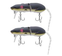 eMagTech 2pcs Rat Mouse Swimbait 15g 15.5cm Topwater Jointed Crankbait for Predator Fish Pike Fishing