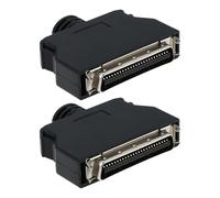 eMagTech 2PCS SCSI 50 Pin Male Solder Type Plug Connector Shell Kit with Shield Suitable For Cable Connection