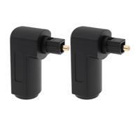 eMagTech 2pcs TosLink Optical Audio Adapter Angled 90 Degree Optical Male to Female Connector for TVs AV Receivers Home Theater Systems