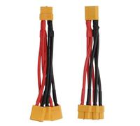 eMagTech 2PCS XT60 Parallel Battery Connector Cable 14AWG Y Splitter 3-Way Wire 1 Male to 3 Female XT60 Cable + 1 Female to 3 Male XT60 Cable for RC Battery Motor