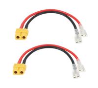 eMagTech 2pcs XT60 to 6.3mm Terminal Battery Connector Cable Spade 14AWG Compatible with Waverunner Compatible with ATOM