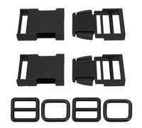 eMagTech 2Set Side Release Metal Buckles 53x29mm Adjustable Quick Release Clip for Backpacks Belts Necklaces Bracelets Paracords (Black)