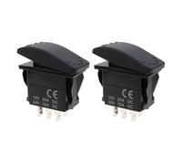 eMagTech 2x 6-Pin 3-Position Waterproof Rocker Switch 12V 20A DPDT ON-OFF-ON for Marine Outdoor Boat