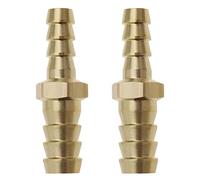 eMagTech 2X Brass Fittings for Hose Barb Tail Reducing Plug Reducer Straight Connector 12mm to 10mm for Water Gas Oil Boat Air Pipe