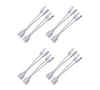 eMagTech 4 Pairs POE Injector and Splitter Kit Power Ethernet RJ45 Plug Adapter DC 12 V Compatible with Switch Router IP Security Camera