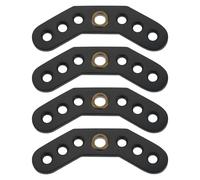 eMagTech 4Pcs Black Leather Bow Yoke Metal Grommet Bow Sling Strap Bracket Mount for DIY Compound Bow Wrist Sling (12x4.5x0.45cm)