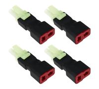 eMagTech 4Pcs Deans T-Plug to Mini T Connector Adapter Compatible with T-amiya for Airsoft Lipo Battery Conversion,Deans Feale to Mini-T Male