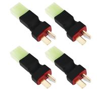 eMagTech 4Pcs Deans T-Plug to Mini T Connector Adapter Compatible with T-amiya for Airsoft Lipo Battery Conversion,Deans Male to Mini-T Female