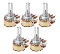 eMagTech 5 Pcs Rotary Dual 6 Pin Audio Adjustment Potentiometer B50K Axis 13mm Fit for Stereo Volume Control Synthesizer