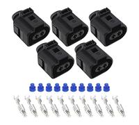 eMagTech 5 Sets Car Headlight Fog Lamp Plug Connector 1J0973722 Compatible with VW Compatible with Audi Compatible with Seat 2 Pins Headlight Plug Connector