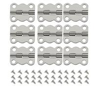 eMagTech 50Pcs Vintage Butterfly Hinge Retro Box Hinges with 200Pcs Screws Replacement Furniture Cabinet Drawer Door Hinges for Wooden Box Jewelry Box 16x13mm Silver
