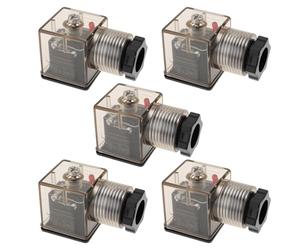 eMagTech 5PCS 24VDC DIN 43650 A Type PG11 Solenoid Coil Connector Socket with Led 2 Pole EarthU2