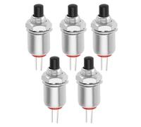 eMagTech 5pcs 2pin Microminiature Momentary Button DS-402 Mini Push Button Switch Micro Lockless Momentary Switch Off-(On) SPST 125V 1A 5mm, Black