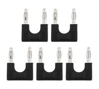 eMagTech 5x 4mm Short-Circuit Banana Plug U-Shaped Pitch 19mm for Automobile Instrument Testing, Black
