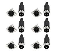 eMagTech 6 x 5 Pin DIN Male to Female Panel Mount Adapter for Digital Equipment Video Signals