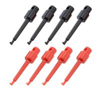 eMagTech 8PCS Plastic Fly Hook Hackle Pliers Fishing Lures or Hooks Display Long Tip Hackle Pliers Fishing Gear Accessories for Fly Fishing Nymph Flies (4PCS Black & 4PCS Red)