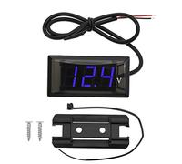 eMagTech DC 12V LED Digital Display Modified Voltmeter Motorcycle Voltmeter Mini Waterproof Voltmeter Accessories for Automobile Motorcycle Bicycle Blue