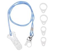 eMagTech Hearing Aid Clip Anti-Lost Lanyard Safety Retainer for Adults and Kids with 3 Assorted Sizes Silicone Loops & 1PCS Plastic Storage Box Light Blue