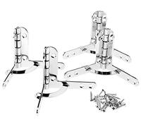 eMagTech Jewelry Wine Box Case Quadrant Hinges 40x40x30mm 90 Degree Support Hinges Silver with Fixing Screws 4pcs/Set
