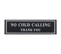 eMagTech No Cold Calling Sign Self Adhesive Warning Sign Acrylic Security Sign Sticker Safety Label Accessories for Office 21x 6X 0.5cm