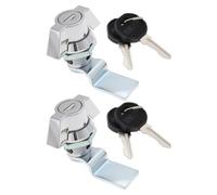 eMagTech Set of 2 Zinc Alloy Quarter Turn Keys 22mm x 20mm Cut Out Keys for Control Cabinet Counter Cabinet Small Dispenser Cylinder Lock Toggle Chrome