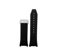 EMAIGlPO Fit For Ferragamo Sports Series Three Eyes F80 F-80 Rubber Silicone Men's Notched Folding Buckle Waterproof Watch Strap Watchband(Black-silver)