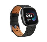 EMAIGlPO Leather Strap Fit For Fitbit Versa 3/Versa 4 Sense/Sense 2Band Bracelet Watchband Strap(Black,FOR FITBIT SENSE_SIZE L)