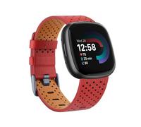 EMAIGlPO Leather Strap Fit For Fitbit Versa 3/Versa 4 Sense/Sense 2Band Bracelet Watchband Strap(Red,FOR FITBIT SENSE 2_SIZE S)
