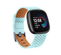 EMAIGlPO Leather Strap Fit For Fitbit Versa 3/Versa 4 Sense/Sense 2Band Bracelet Watchband Strap(Sky Blue,FOR FITBIT VERSA 3_SIZE S)