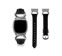 EMAIGlPO Leather Strap Suitable Fit For Fitbit Versa 4/3/Sense 2/Sense Watch Accessories(Black,For Sense sense2)