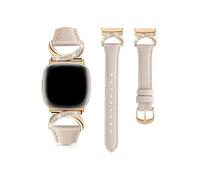 EMAIGlPO Leather Strap Suitable Fit For Fitbit Versa 4/3/Sense 2/Sense Watch Accessories(Ivory,For Sense sense2)