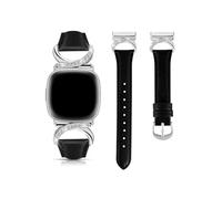 EMAIGlPO Leather Strap Suitable Fit For Fitbit Versa 4/3/Sense 2/Sense Watch Accessories(Silver,For Sense sense2)