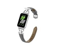 EMAIGlPO Metal+Leather Strap fit for Samsung Galaxy fit 3 Watch Accessories Wristband