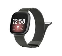 EMAIGlPO Metal Strap fit For Fitbit Versa 3 4 Sense/sense 2 Bracelet Milanese Replacement Strap(Black,For Versa Sense)