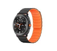 EMAIGlPO No Gaps Loop Strap Fit For Samsung Galaxy Watch 8/8 Classic Sports Silicone Replacement Bracelet 46mm 40mm 44mm(Black Orange,For Galaxy Watch 8 44mm)