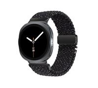 EMAIGlPO Nylon Braided Loop Strap Fit For Samsung Galaxy Watch 8 Classic 46mm 40/44mm Parachute Buckle Watchband(Starlight black,For Galaxy Watch Ultra)