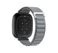 EMAIGlPO Nylon Loop Strap fit for Fitbit Versa 4/3 Sense 2/1 Replaceable Wristband Sport Watchband Accessories(Grey,For Fitbit Versa 4)