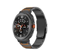 EMAIGlPO Titanium Wrist Band Fit For Samsung Galaxy Watch 8 Ultra 2 Strap Man Business Bracelet(Black orange)