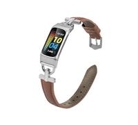 EMAIGlPO Ultra-thin Leather Strap Fit For Fitbit Charge 5/Fitbit Charge 6 Strap(Brown)