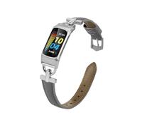 EMAIGlPO Ultra-thin Leather Strap Fit For Fitbit Charge 5/Fitbit Charge 6 Strap(Gray)