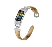 EMAIGlPO Ultra-thin Leather Strap Fit For Fitbit Charge 5/Fitbit Charge 6 Strap(Khaki)